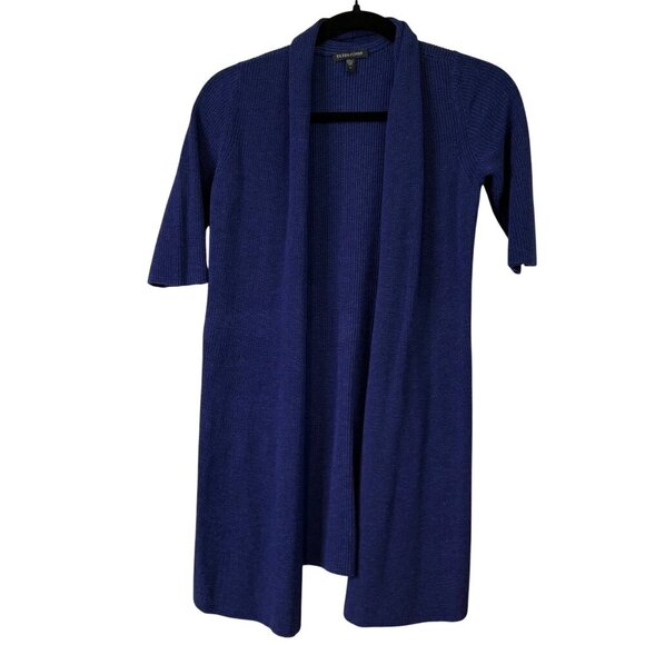 Eileen Fisher Italian Yarn Knit Cott0n/Viscose/Silk Long Lined Cardigan Size S - Picture 1 of 7